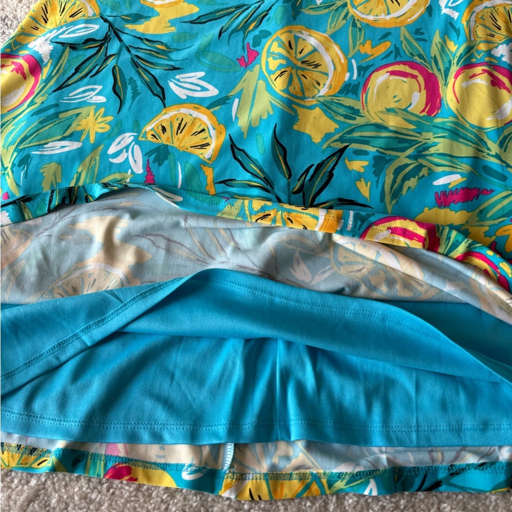 Pappagallo Turquoise and Yellow Dress - Picture 9 of 12